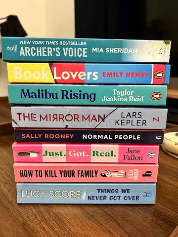 Collection of 9 Mixed Paperback Novels including Archers Voice, Book Lovers, Malibu Rising and more