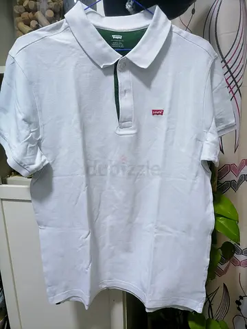 Levis White Polo Shirt - Men’s Casual Tee, Size M