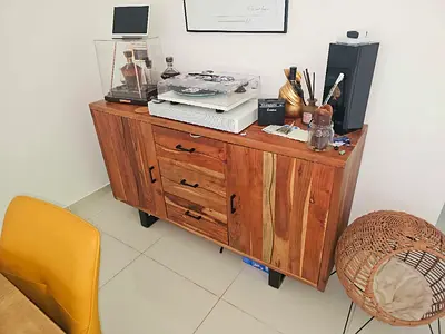 Solid Wood Sideboard / Buffet Cabinet - 2 Doors, 3 Drawers