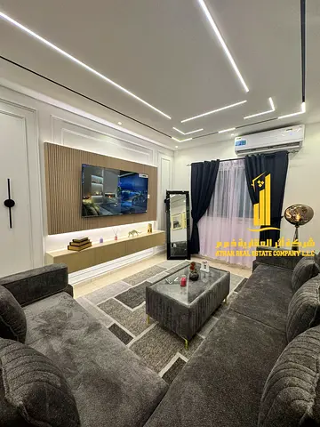 Furnished two-bedroom apartment for rent in Ajman, Al Rawda 3. Clean and tidy furnishings. Includes all bills and internet. Fully furnished