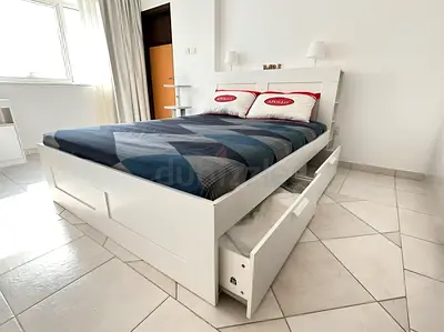 Ikea brimness Queen  bed with storage like new