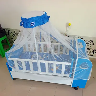 Baby Products, Wooden Baby Cot Beds with net, Bedside Cribs -