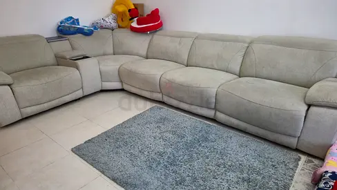 Luxury L-Shape Recliner Sofa Set with Cup Holders  Storage – Excellent Condition