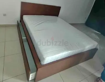 Malam double size bed 140/200cm bed with 2 storage drawers underneath and Ikea mattress