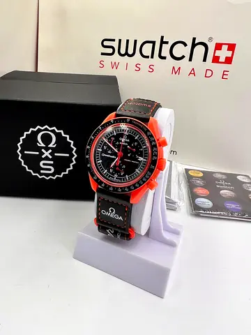 Omega x Swatch Speedmaster MoonSwatch Mission — Black/Orange, with Box