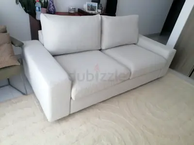 Light beige 2-seater sofa-bed VIMLE in good condition