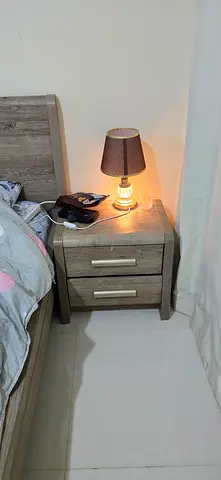 Bed with mattress and side table urgent selling