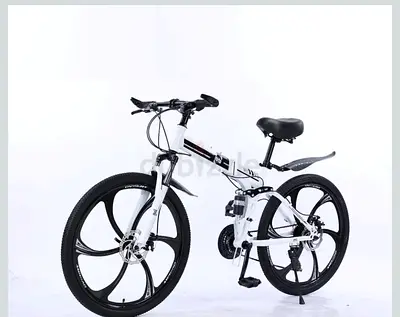 White Foldable 26 Mountain Bike with Mag Wheels
