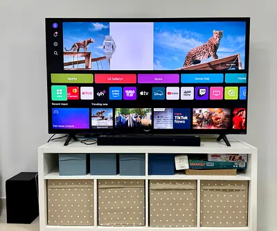 LG 65 inches NanoCell TV + soundbar  speaker
