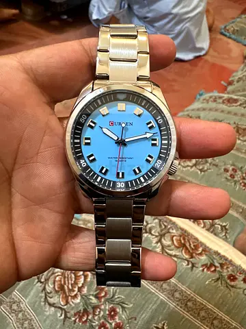 Curren Stainless Steel Watch with Light Blue Dial