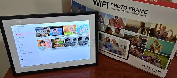 FRAMEO 32GB Digital Picture Frame with LED Light, 10.1 Inch WiFi, 1280 x 800 HD IPS LCD Touch Screen