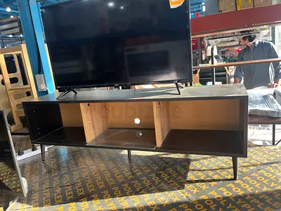 Modern Black and Wood Finish TV Stand