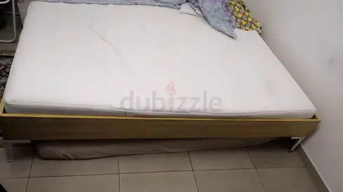 IKEA Wooden Bed Frame with Mattress