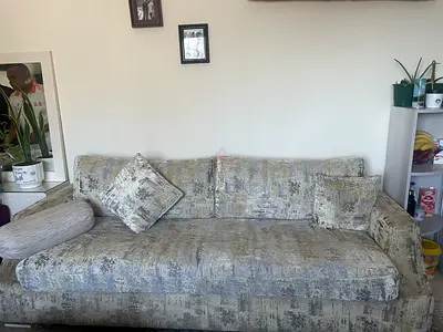 3-Seater Sofa Bed in Neutral Pattern — Good Condition