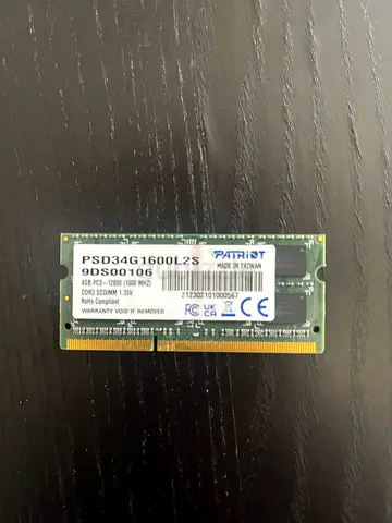 4gb DDR3-1600 SODIMM ram/memory (Patriot)