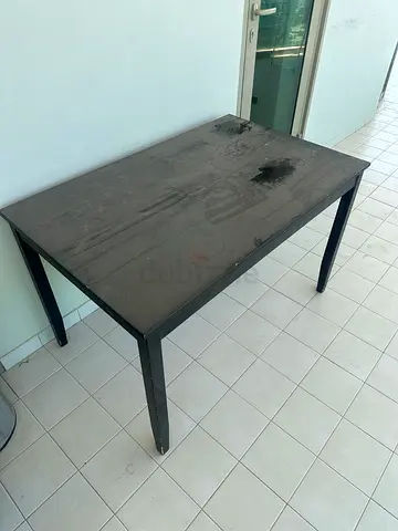 Used black rectangular dining/office table - solid top