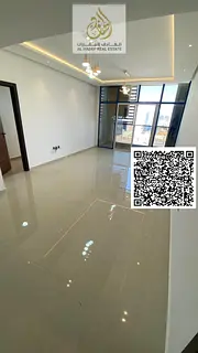 For annual rent in Ajman - a room and a hall with 2 bathrooms, a balcony with an open view and a mas