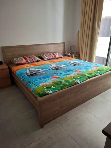 Super King Bed + 2 Side Tables - Wooden Frame Set
