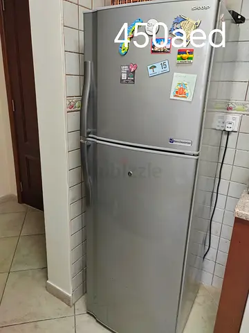 Silver Sharp Double-Door Refrigerator - Good Condition