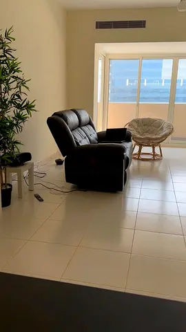Balcony chair (wooden) with big cushion (carrefour)