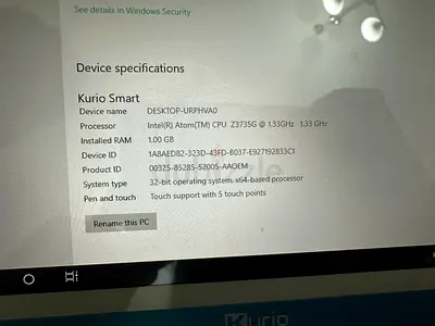 Kurio Smart tablet - Intel Atom Z3735G, 1GB RAM, touch screen (used)