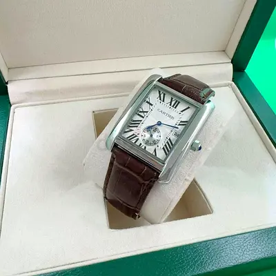 Cartier Tank Solo Automatic Watch with Brown Leather Strap
