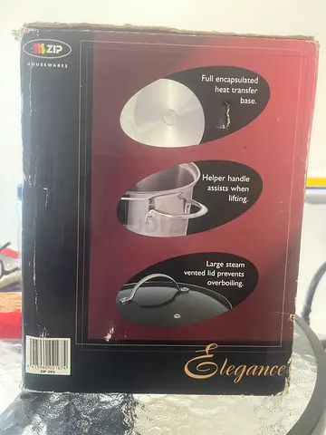 New..Elegance Stainless Steel Cookware Set (boxed) and steamer .. multi Use
