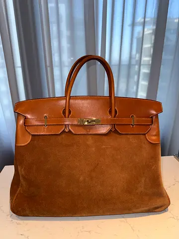 Hermes Birkin Grizzly suède 40