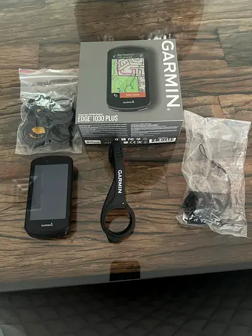 Garmin Edge 1030 Plus cycling GPS computer with mounts and accessories