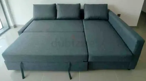 IKEA L Shape Sofa cum bed with big storage and you can fix the storage left or right anyside you wan