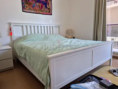 IKEA Hemnes white wooden double bed frame in excellent condition.