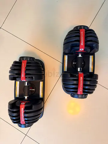 Pair of Bowflex SelectTech Adjustable Dumbbells (Up to 52.5 lbs) - with its stand Mint Condition
