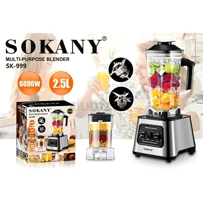 Sokany SK-999 Multi-Purpose Blender - 2.5L, 6000W