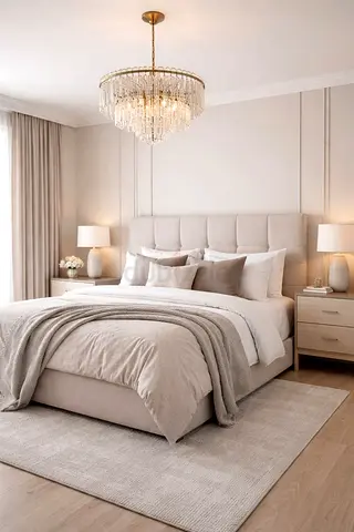 Modern Upholstered Bed Set with Headboard