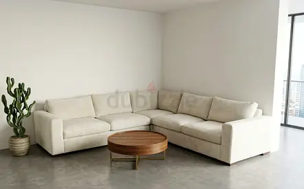 Pottery barn beige color corner sofa