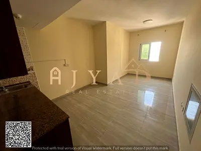 Annual studio for rent in Rumaila 1, Ajman Corniche. Central AC, spacious, near E311, payment in 4 or 6 cheques, security cheque.