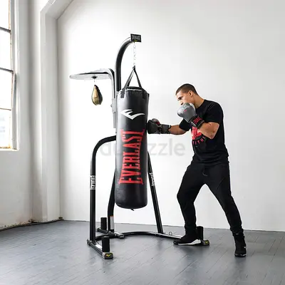Everlast Freestanding Heavy Bag Stand with Speed Bag Platform