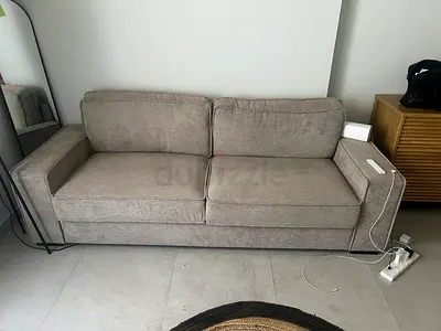 3-Seater Grey Fabric Sofa - Good Condition