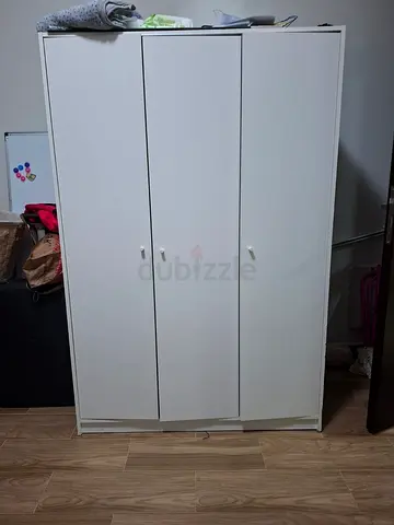 White 3-Door Wardrobe / Armoire - Good Condition from IKEA