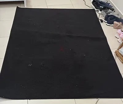 Carpet Plain Black Area Rug - Good for Living Room or Bedroom