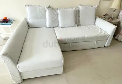 Holmsund IKEA Light grey L-shaped sofa with chaise - good condition