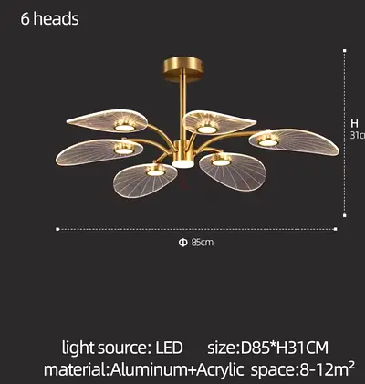 2x identical leaf design led ceiling lights