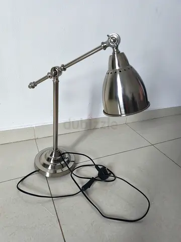 Adjustable Brushed Steel Desk Lamp - Good Condition