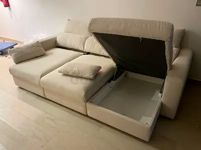 Ikea Eskelstuna L shape sofa bed Beige Excellent Condition