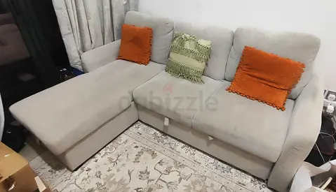 Sofa bed, L-shaped 3-seater, (Home Centre) brand, sofa with chaise