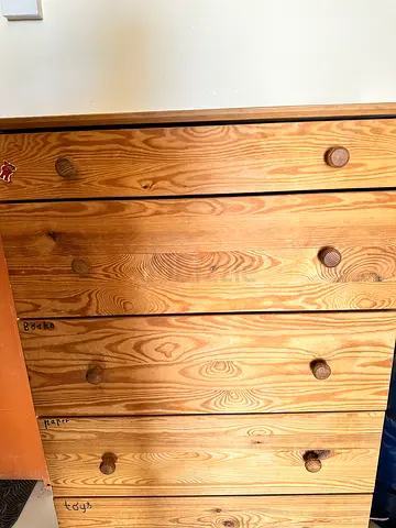 Solid Pine Wooden Dresser / Chest of Drawers - 2 Large Drawers