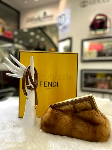 Fendi Brown Fox Fur Small Fendi First Shoulder Bag (Authentic/PreOwned)