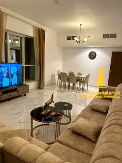 Luxurious two-bedroom apartment with a balcony, newly furnished, for monthly rent in Ajman - Al Rash