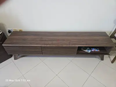 Wooden TV Console / Entertainment Unit - Dark Oak, Good Condition