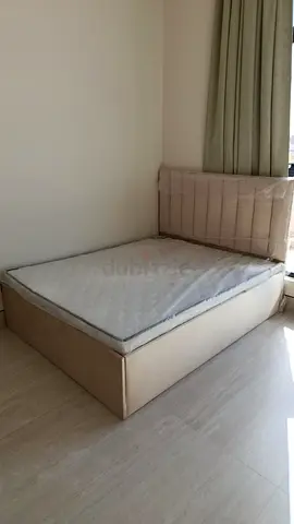 BRAND NEW QUEEN SIZE FABRIC BED WITH MATTRESS AVAILABLE